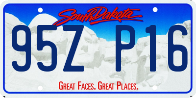 SD license plate 95ZP16
