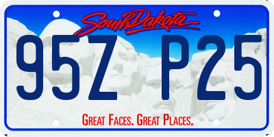 SD license plate 95ZP25