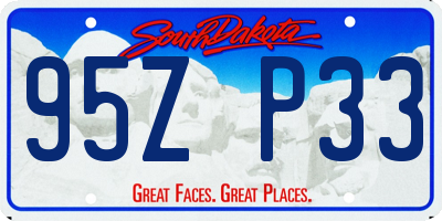SD license plate 95ZP33