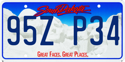 SD license plate 95ZP34