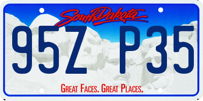 SD license plate 95ZP35