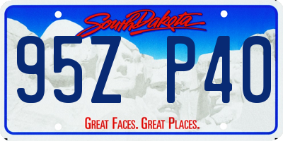SD license plate 95ZP40