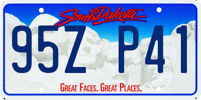 SD license plate 95ZP41