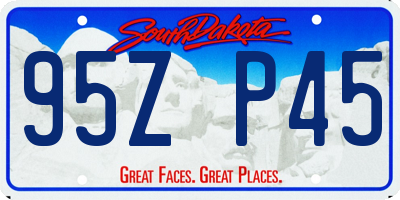 SD license plate 95ZP45