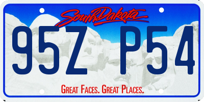 SD license plate 95ZP54