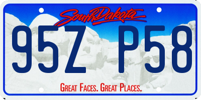 SD license plate 95ZP58