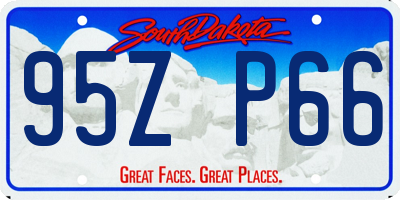 SD license plate 95ZP66