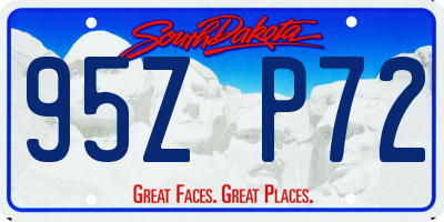 SD license plate 95ZP72