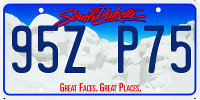 SD license plate 95ZP75