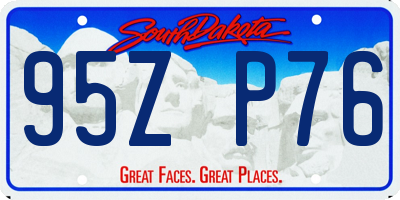 SD license plate 95ZP76