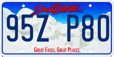 SD license plate 95ZP80