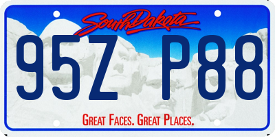 SD license plate 95ZP88