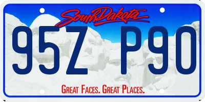 SD license plate 95ZP90