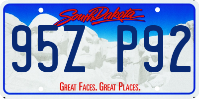 SD license plate 95ZP92