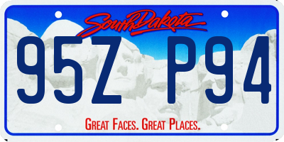 SD license plate 95ZP94
