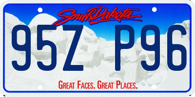 SD license plate 95ZP96