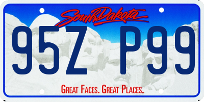 SD license plate 95ZP99