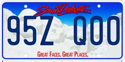 SD license plate 95ZQ00