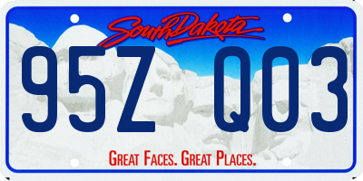 SD license plate 95ZQ03