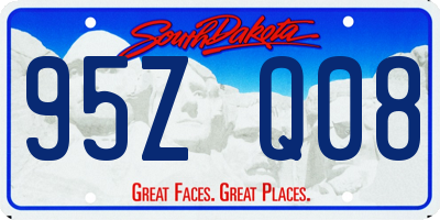 SD license plate 95ZQ08
