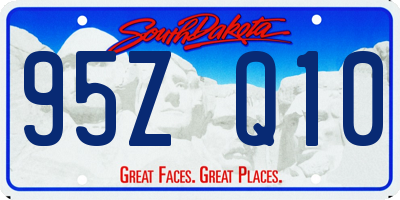 SD license plate 95ZQ10