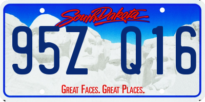SD license plate 95ZQ16
