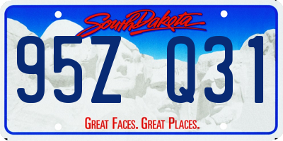 SD license plate 95ZQ31