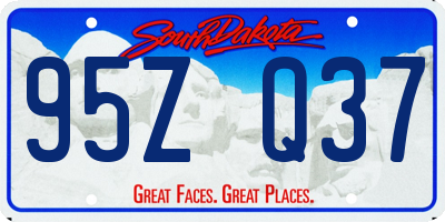 SD license plate 95ZQ37