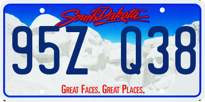 SD license plate 95ZQ38
