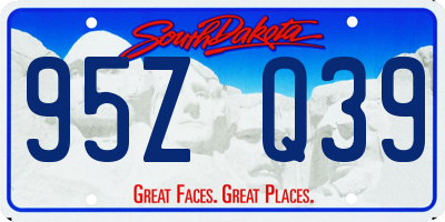 SD license plate 95ZQ39