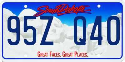 SD license plate 95ZQ40