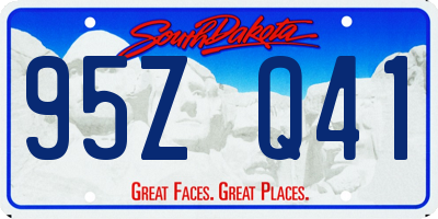 SD license plate 95ZQ41