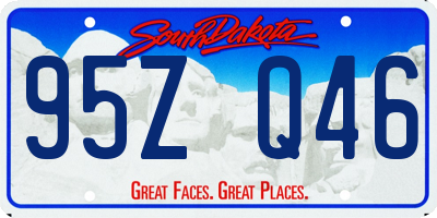 SD license plate 95ZQ46