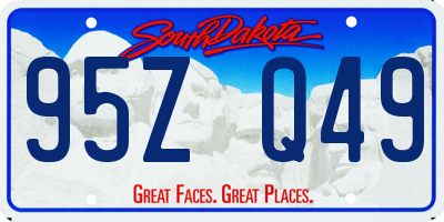 SD license plate 95ZQ49