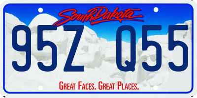 SD license plate 95ZQ55