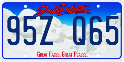 SD license plate 95ZQ65
