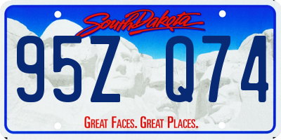 SD license plate 95ZQ74