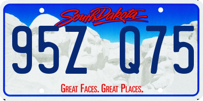 SD license plate 95ZQ75