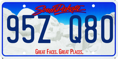 SD license plate 95ZQ80