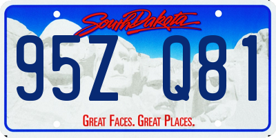SD license plate 95ZQ81