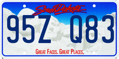SD license plate 95ZQ83