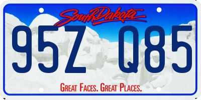 SD license plate 95ZQ85