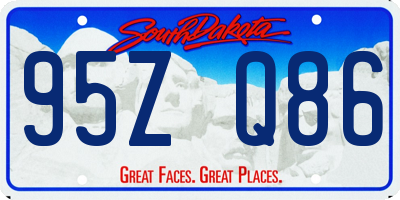 SD license plate 95ZQ86