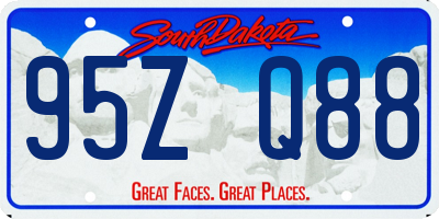 SD license plate 95ZQ88