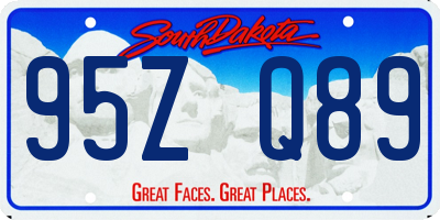 SD license plate 95ZQ89