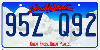 SD license plate 95ZQ92