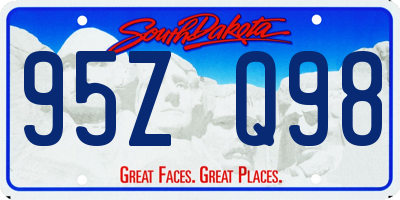 SD license plate 95ZQ98