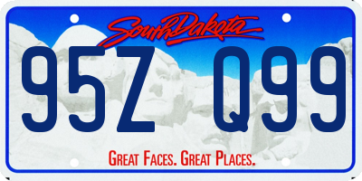 SD license plate 95ZQ99
