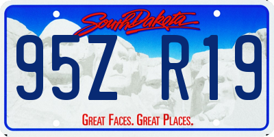 SD license plate 95ZR19