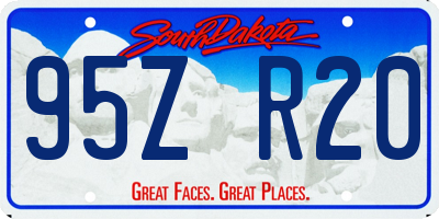 SD license plate 95ZR20
